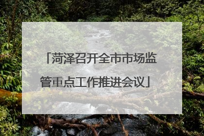 菏泽召开全市市场监管重点工作推进会议