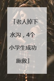 老人掉下水沟，4个小学生成功施救