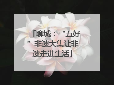 聊城：“五好”非遗大集让非遗走进生活