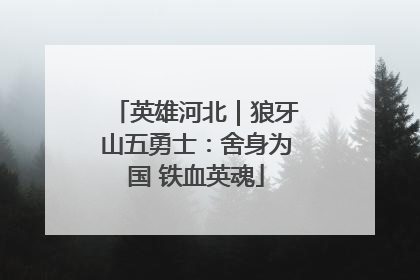 英雄河北｜狼牙山五勇士：舍身为国 铁血英魂