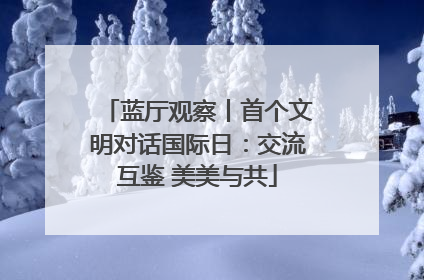蓝厅观察丨首个文明对话国际日：交流互鉴 美美与共