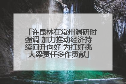 许昆林在常州调研时强调 加力推动经济持续回升向好 为扛好挑大梁责任多作贡献