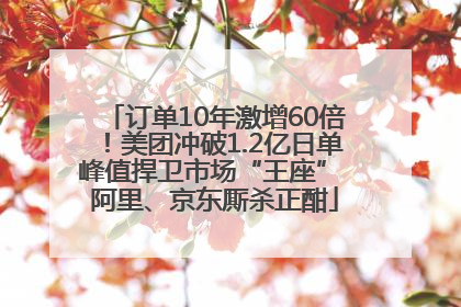 订单10年激增60倍！美团冲破1.2亿日单峰值捍卫市场“王座” 阿里、京东厮杀正酣