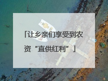 让乡亲们享受到农资“直供红利”