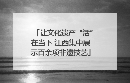 让文化遗产“活”在当下 江西集中展示百余项非遗技艺