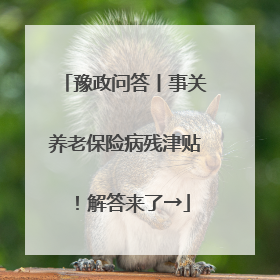 豫政问答丨事关养老保险病残津贴！解答来了→