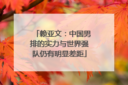赖亚文：中国男排的实力与世界强队仍有明显差距