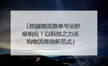 跨越物流查单号毫秒级响应！以科技之力重构物流查询新范式
