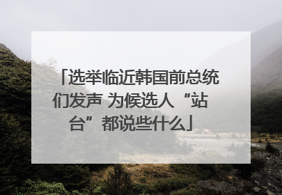 选举临近韩国前总统们发声 为候选人“站台”都说些什么