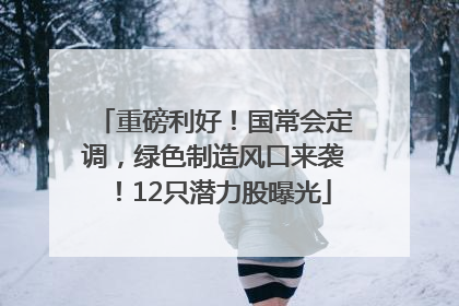 重磅利好！国常会定调，绿色制造风口来袭！12只潜力股曝光