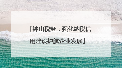钟山税务：强化纳税信用建设护航企业发展