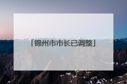 锦州市市长已调整