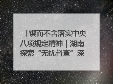 锲而不舍落实中央八项规定精神｜湖南探索“无扰督查”深化基层减负