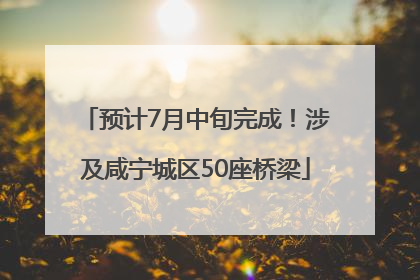 预计7月中旬完成！涉及咸宁城区50座桥梁