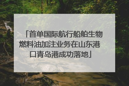 首单国际航行船舶生物燃料油加注业务在山东港口青岛港成功落地