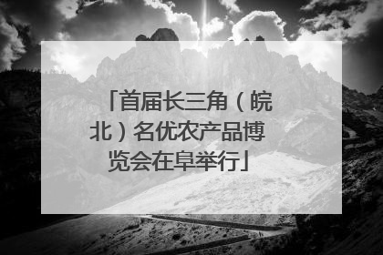 首届长三角（皖北）名优农产品博览会在阜举行