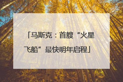 马斯克：首艘“火星飞船”最快明年启程