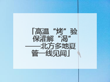 高温“烤”验 保灌解“渴”——北方多地夏管一线见闻