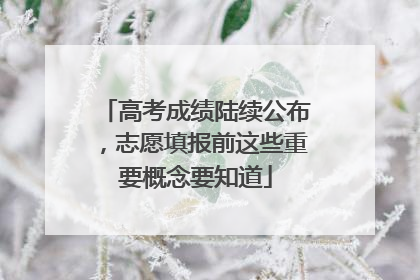 高考成绩陆续公布，志愿填报前这些重要概念要知道