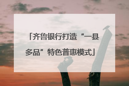 齐鲁银行打造“一县多品”特色普惠模式