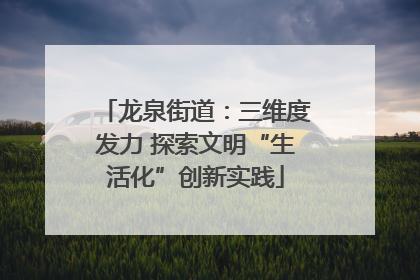 龙泉街道：三维度发力 探索文明“生活化”创新实践