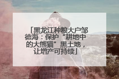 黑龙江种粮大户邹德海：保护“耕地中的大熊猫”黑土地，让增产可持续