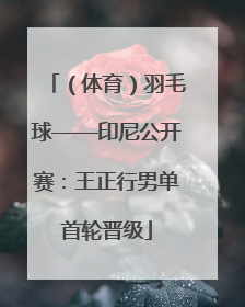 （体育）羽毛球——印尼公开赛：王正行男单首轮晋级