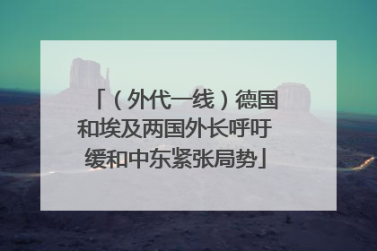 （外代一线）德国和埃及两国外长呼吁缓和中东紧张局势