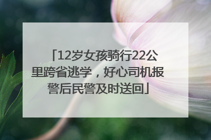 12岁女孩骑行22公里跨省逃学，好心司机报警后民警及时送回
