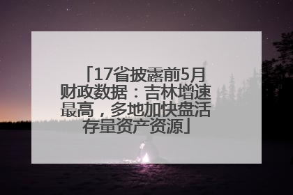 17省披露前5月财政数据：吉林增速最高，多地加快盘活存量资产资源
