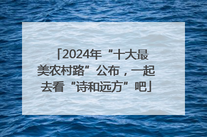 2024年“十大最美农村路”公布，一起去看“诗和远方”吧