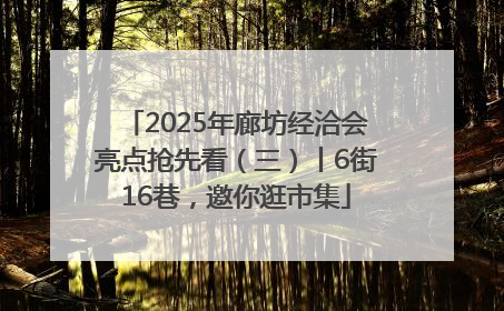 2025年廊坊经洽会亮点抢先看（三）丨6街16巷，邀你逛市集