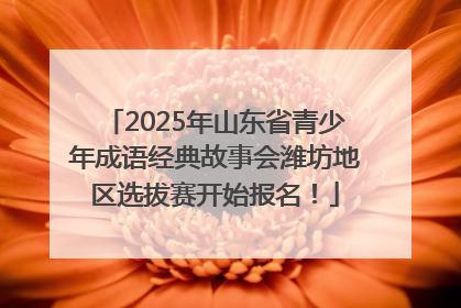 2025年山东省青少年成语经典故事会潍坊地区选拔赛开始报名！