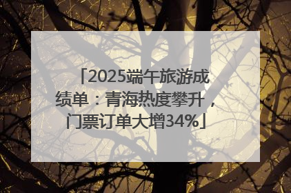 2025端午旅游成绩单：青海热度攀升，门票订单大增34%