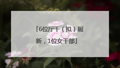 6位厅干（拟）履新，1位女干部