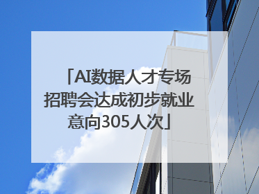 AI数据人才专场招聘会达成初步就业意向305人次
